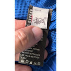 Stussy Authentic Gear Windbreaker Jacket Mens XL Blue Neon Yellow Quarter Zip