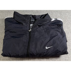 Nike Windbreaker Jacket Mens Large Black Gray White Full Zip Lightweight Lined