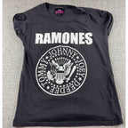 Ramones Womens Small Black Graphic Tee Johnny Joey Dee Dee Punk Rock Shirt