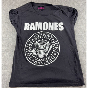 Ramones Womens Small Black Graphic Tee Johnny Joey Dee Dee Punk Rock Shirt