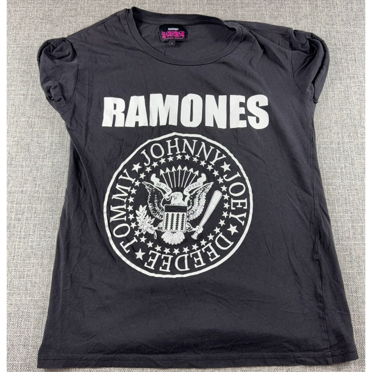 Ramones Womens Small Black Graphic Tee Johnny Joey Dee Dee Punk Rock Shirt