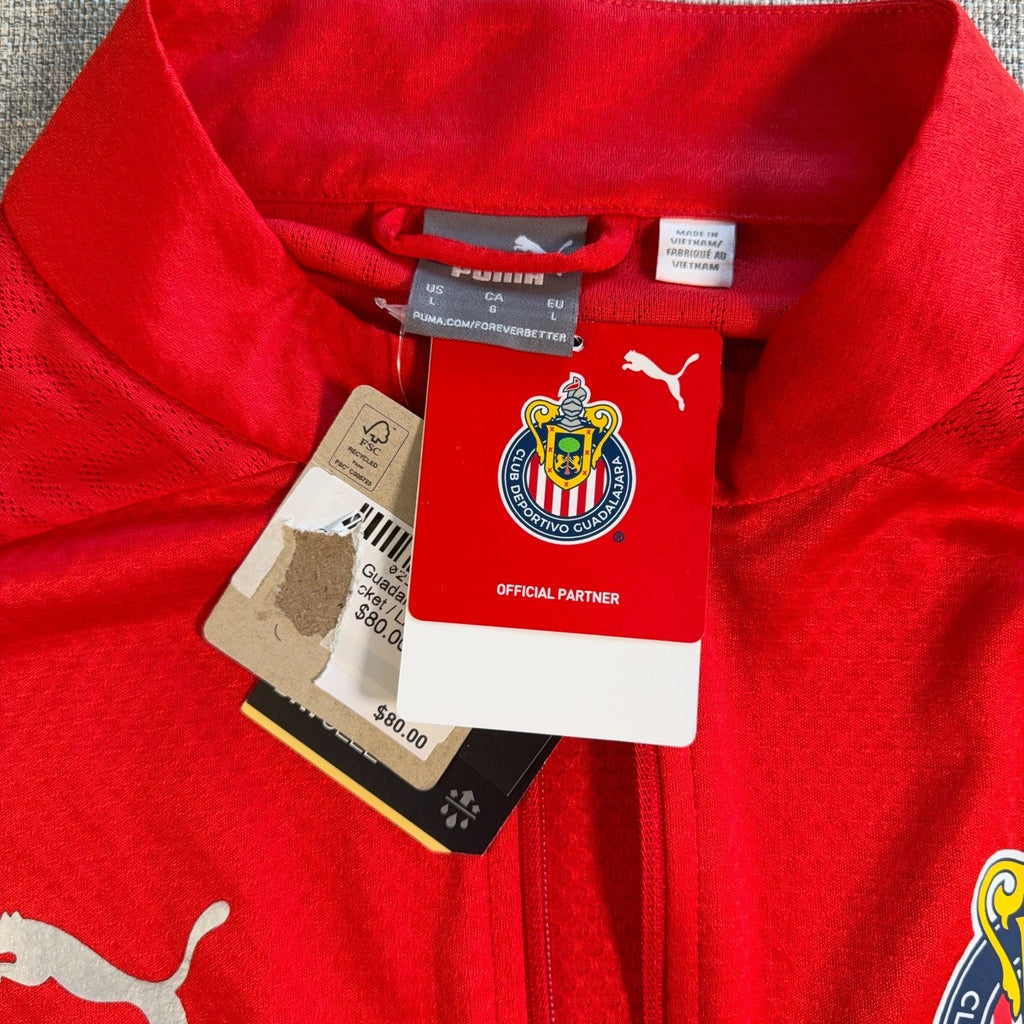 Puma Chivas Guadalajara Jacket Men Large Red Full Zip dryCELL Soccer NWT 776979