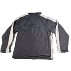 Nike Windbreaker Jacket Mens Large Black Gray White Full Zip Lightweight Lined