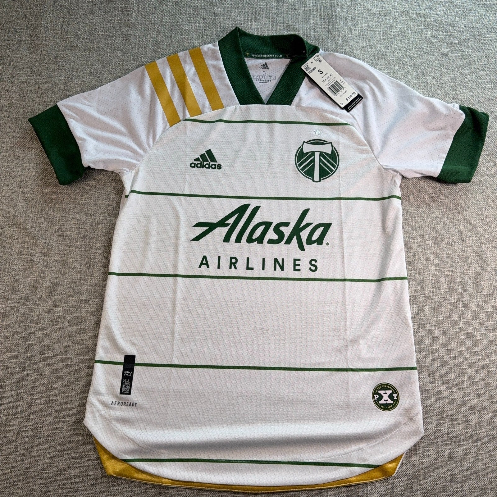 Portland Timbers Adidas Authentic Away Jersey Mens Small NWT MLS Soccer FM5983