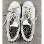 adidas Stan Smith White Zebra Women’s 6 Leather Sneakers B26590 Animal Print