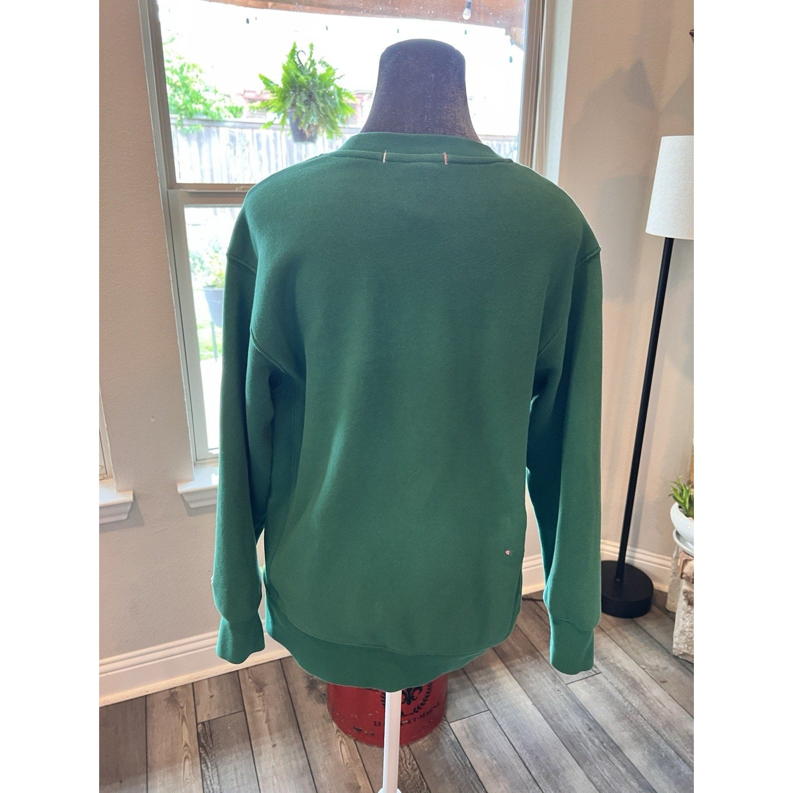 Champion Crewneck Sweatshirt Womens Small Green USA Athletic Embroidered Logo