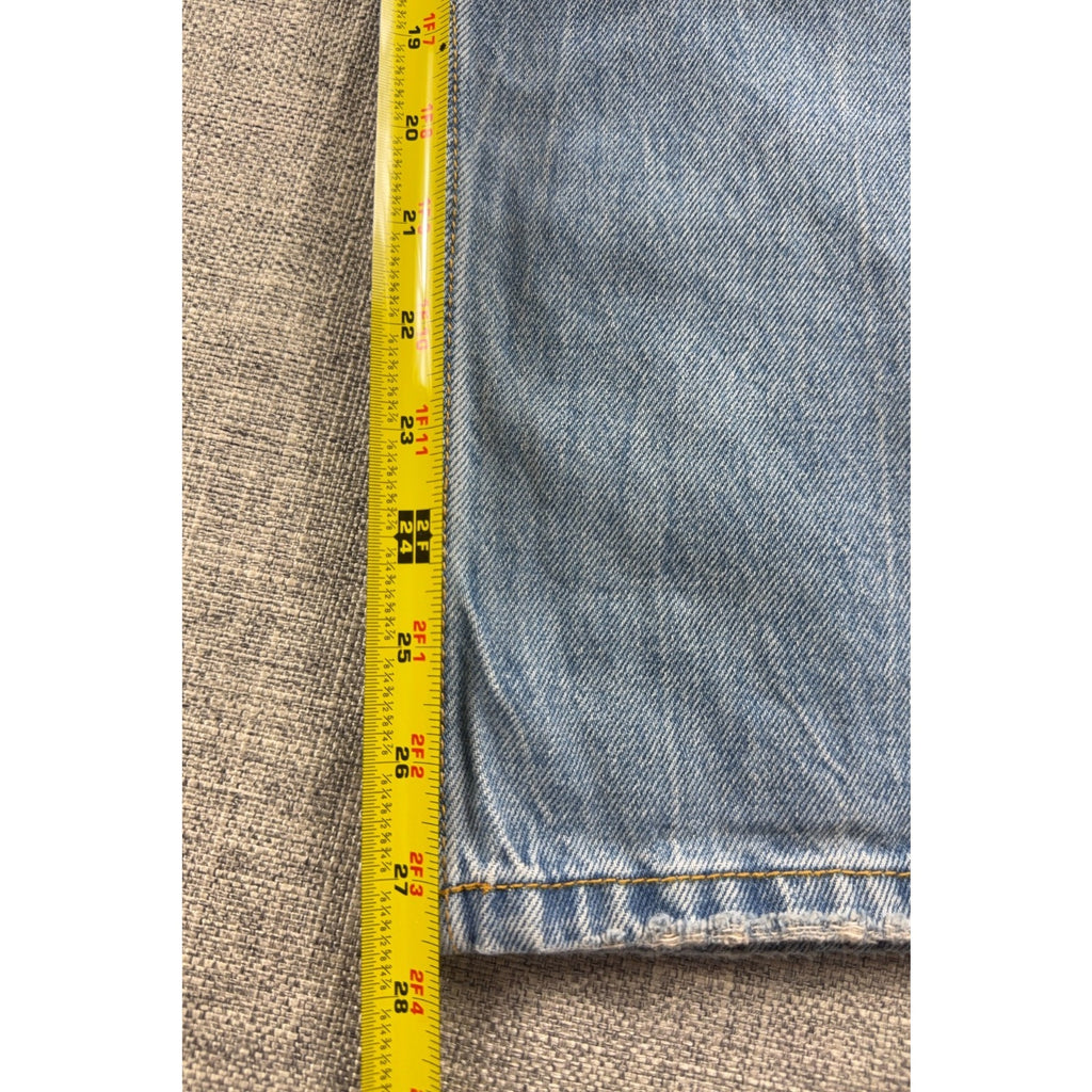 RSQ Low Rise Ultra Baggy Jeans Womens 29 Custom Rose Embroidered Light Wash