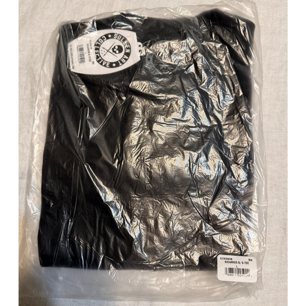 Sullen Art Collective Sicarios T-Shirt Men's L Black Skull Tattoo NWT