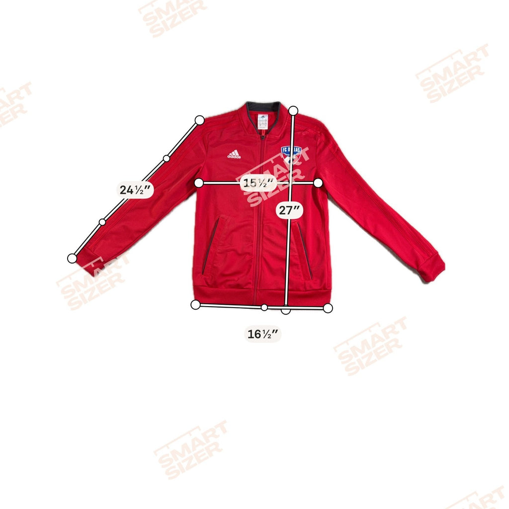 Adidas FC Dallas MLS Soccer Jacket Womens S Red Full Zip Track Warm Up 3 Stripe