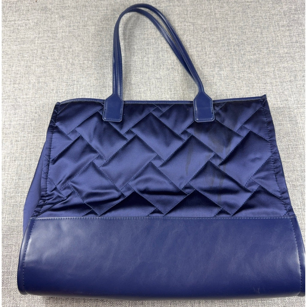 Kurt Geiger London Navy Recycled Square Shopper Tote Quilted Eagle Bag