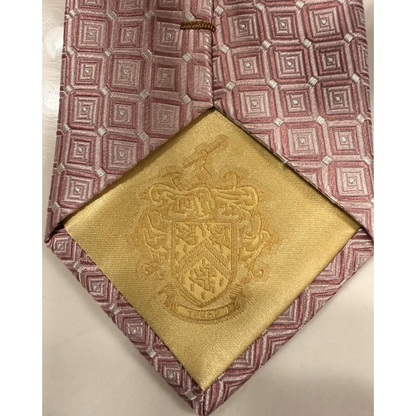 Donald J. Trump Signature Collection Pink Geometric Silk Tie Luxury Power Tie
