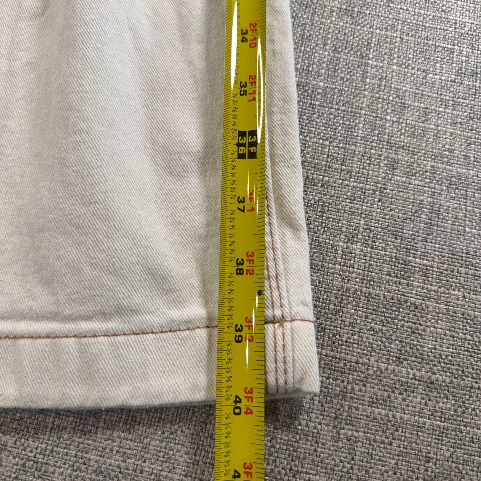 S.O.N.G. Carpenter 90s Boyfriend Jeans Women 11/30 Cream Wide Leg Y2K