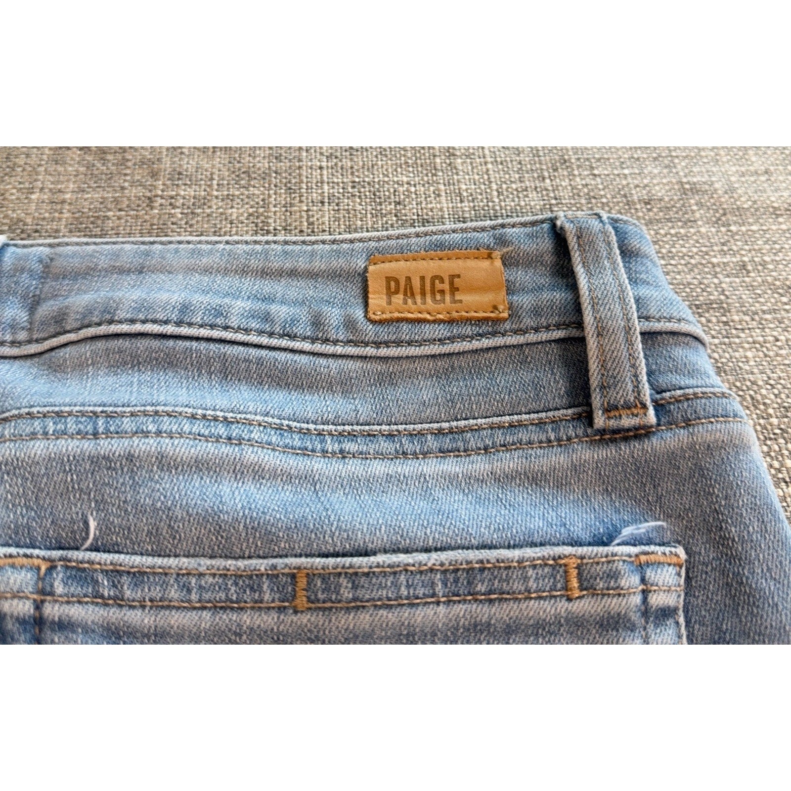 PAIGE Verdugo Crop Jeans Womens 28 Light Wash Skinny Stretch Denim Blue 25 Insea