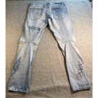 Smoke Rise Graffiti Distressed Jeans 38x34