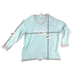 Preppy Mint Ribbed Weekending Sweatshirt Jadelynn Brooke XL