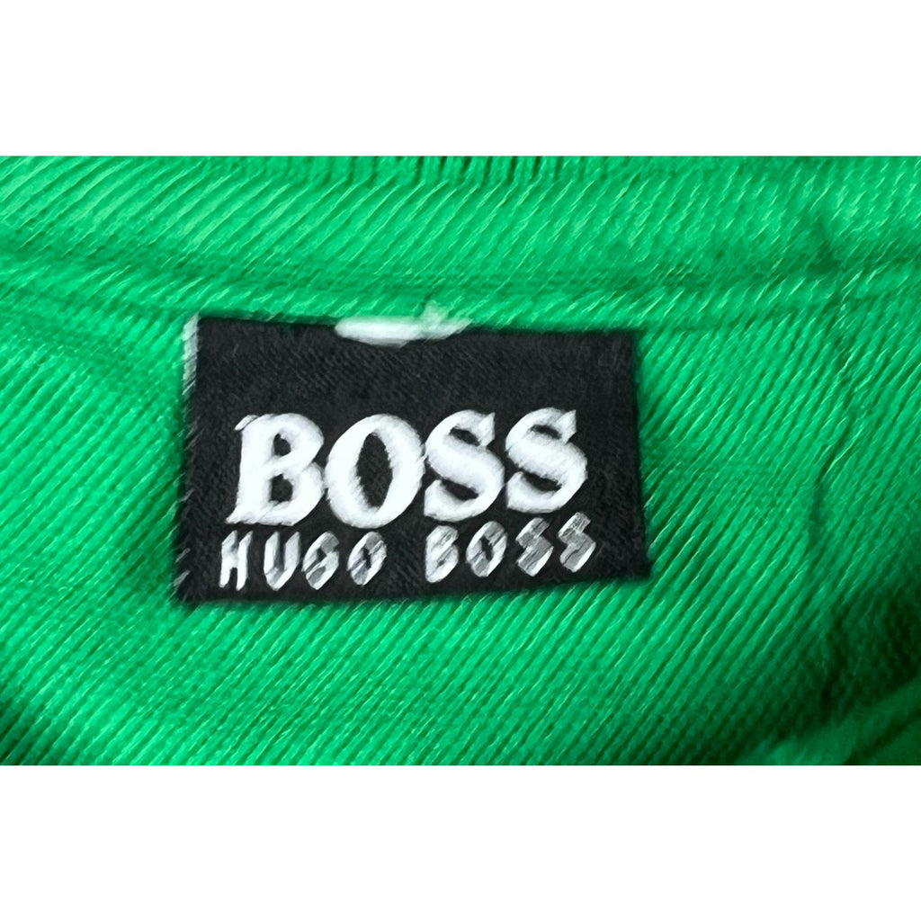 BOSS Hugo Boss Men's Green Colorblock Stripe Pique Polo Shirt 20in Chest
