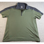 Kuhl Mens XL Quarter Zip Polo Shirt Olive Green Charcoal Performance Flawed