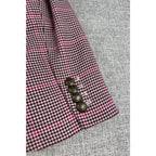 Court & Rowe Womens Blazer Size 14 Houndstooth Plaid Double Breasted Pink