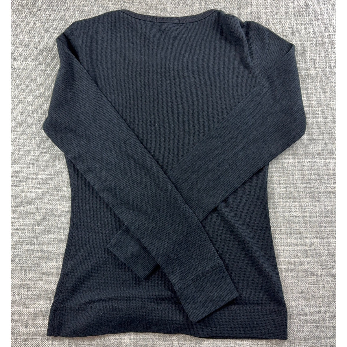 Vintage Y2K Forever 21 Black Thermal Shirt Womens M Waffle Knit Fitted Top