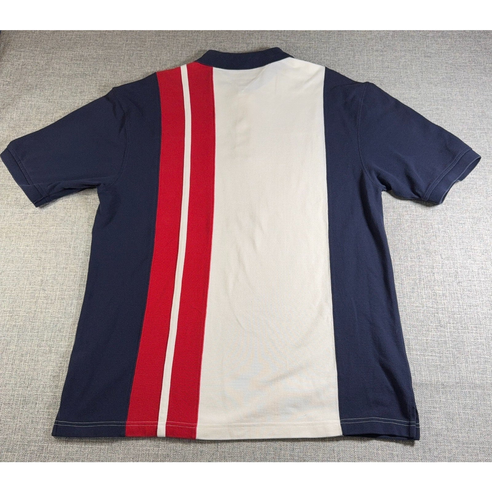 Tommy Hilfiger Polo Shirt Mens XL Big Flag Colorblock Red White Blue Y2K Vintage