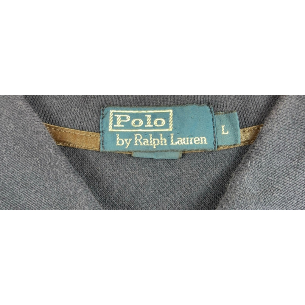 Polo Ralph Lauren Polo Shirt Mens Large Faded Navy RLC 38 Number 3 Rugby