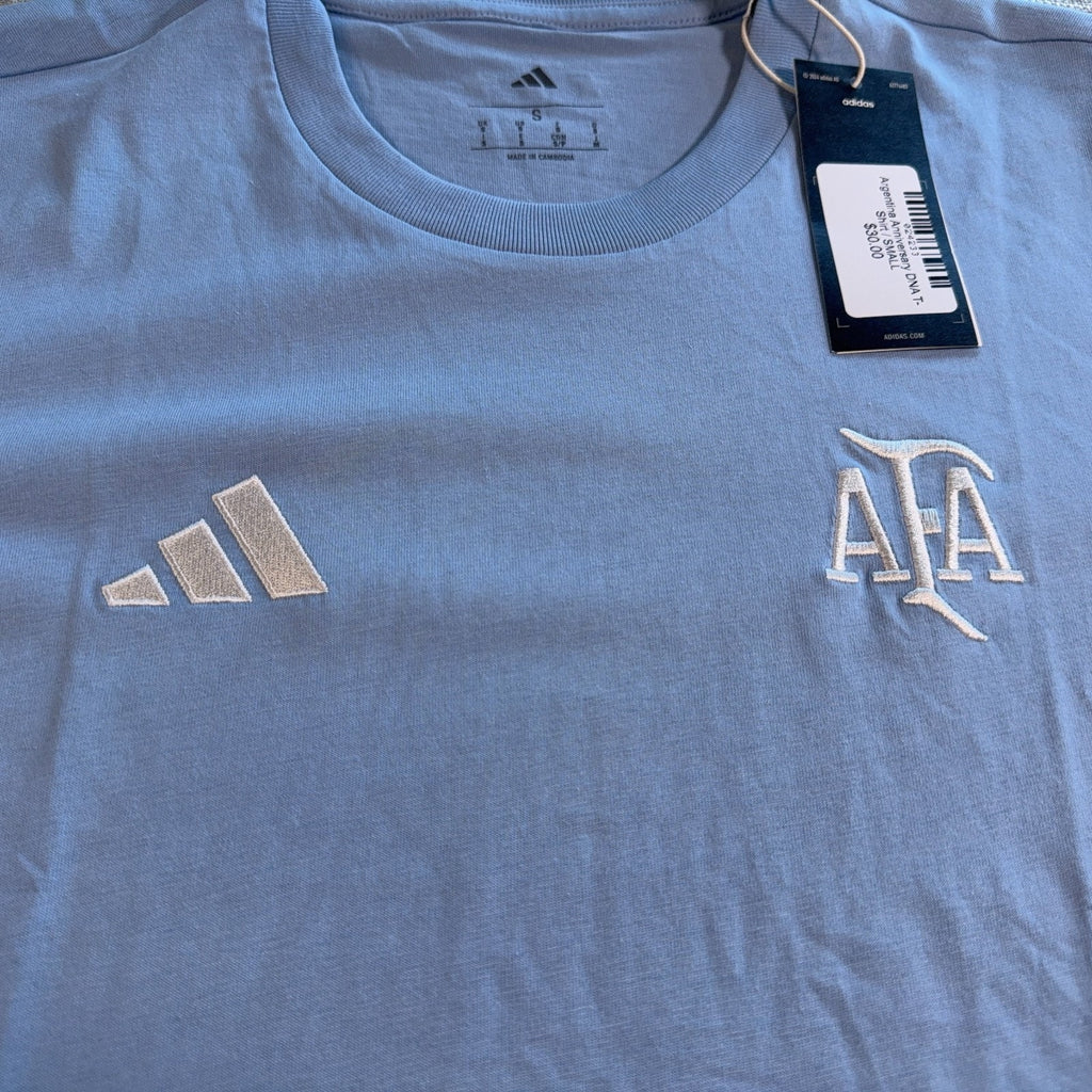 Adidas Argentina AFA DNA T Shirt Mens Small NWT Blue Soccer Football National