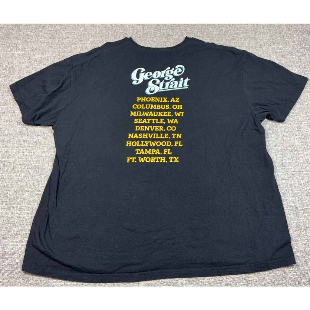 George Strait 2023 Tour T Shirt Mens 2XL Black Country Concert Double Sided