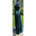 B Darlin Emerald Green Satin Corset Prom Dress Juniors 1/2 Formal Gown