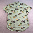 Disney Pixar Up Hawaiian Camp Shirt Mens XL Green Carl Russell Dug Button Up