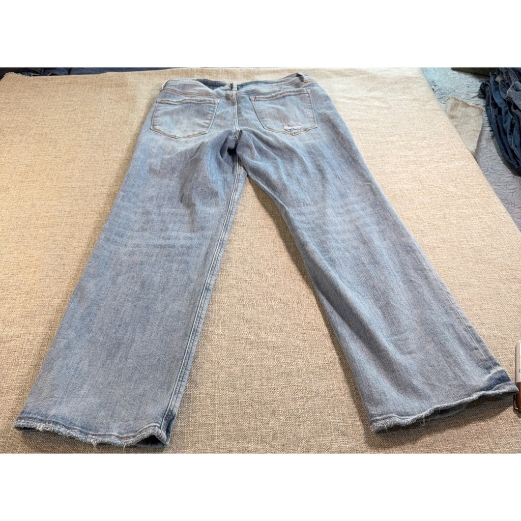 Lovervet By Vervet Jeans Womens 31/13 High Rise Wide Leg Light Wash Raw Hem