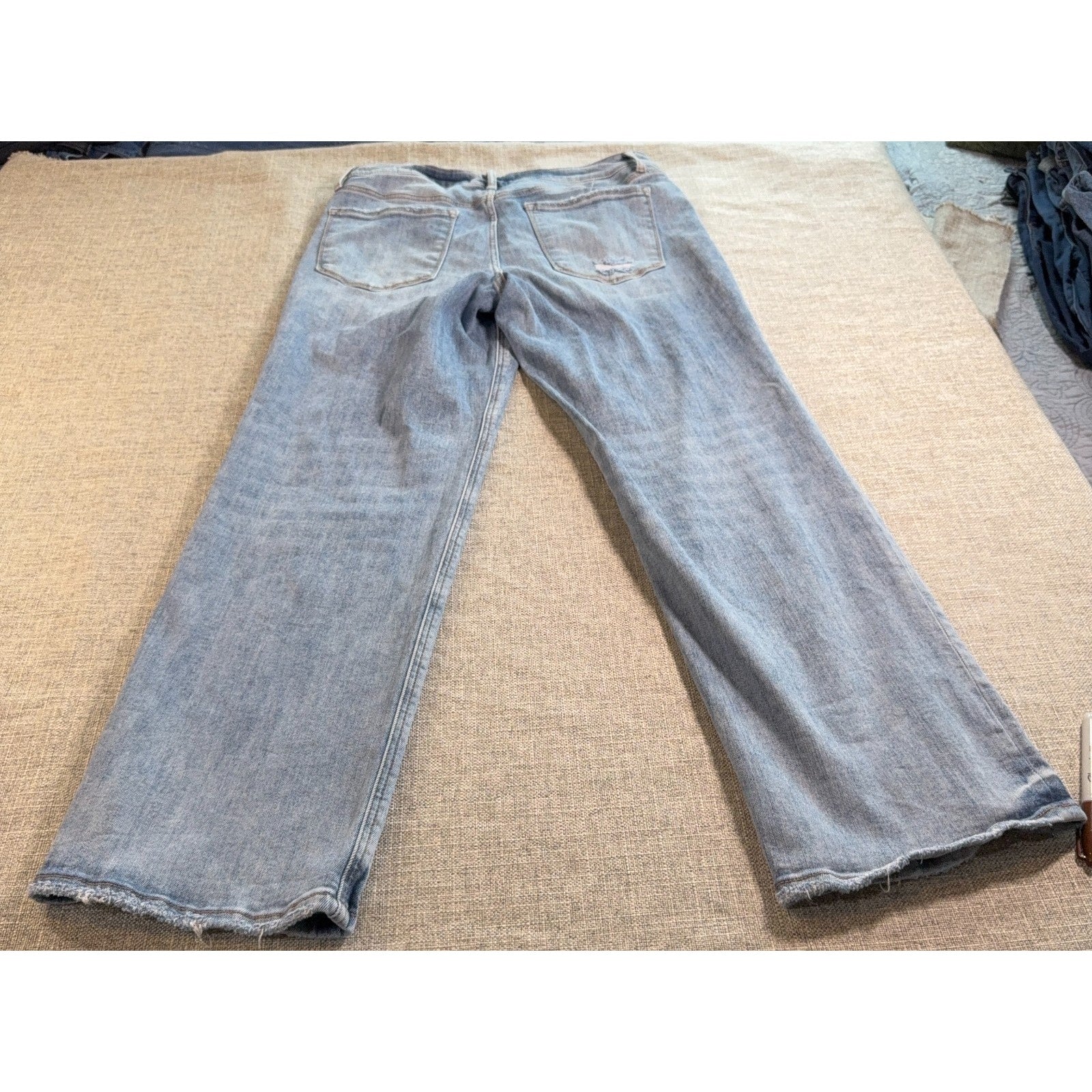 Lovervet By Vervet Jeans Womens 31/13 High Rise Wide Leg Light Wash Raw Hem