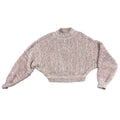 BB Dakota Steve Madden Sweater Womens M Multicolor Marled Crop Mock Neck Balloon