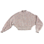 BB Dakota Steve Madden Sweater Womens M Multicolor Marled Crop Mock Neck Balloon