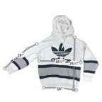 Adidas Originals Trefoil Hoodie Womens S White Gray Navy Colorblock Pullover