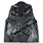 Transmission Leather Company Black Genuine Leather Jacket Mens XL Car Coat Y2K