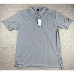 Dunning Golf Polo Mens XXL Black White Check COOLMAX Stretch NWT Club Logo