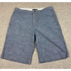 Banana Republic Mens Shorts Lot of 3 Charcoal Gray Linen Textured Blue 33W
