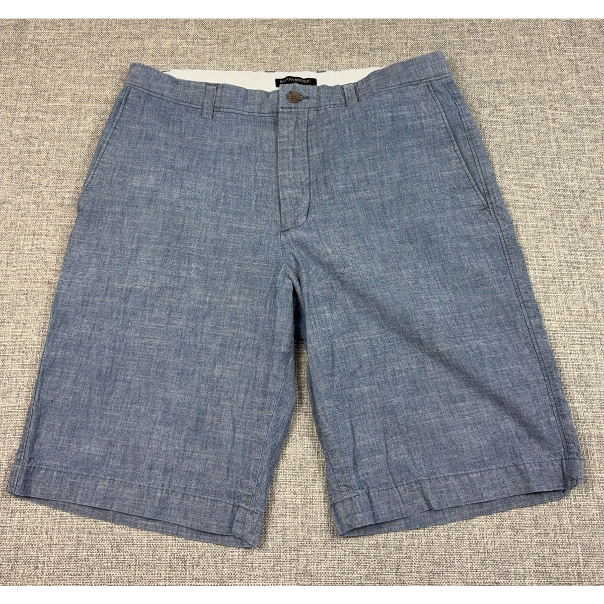 Banana Republic Mens Shorts Lot of 3 Charcoal Gray Linen Textured Blue 33W