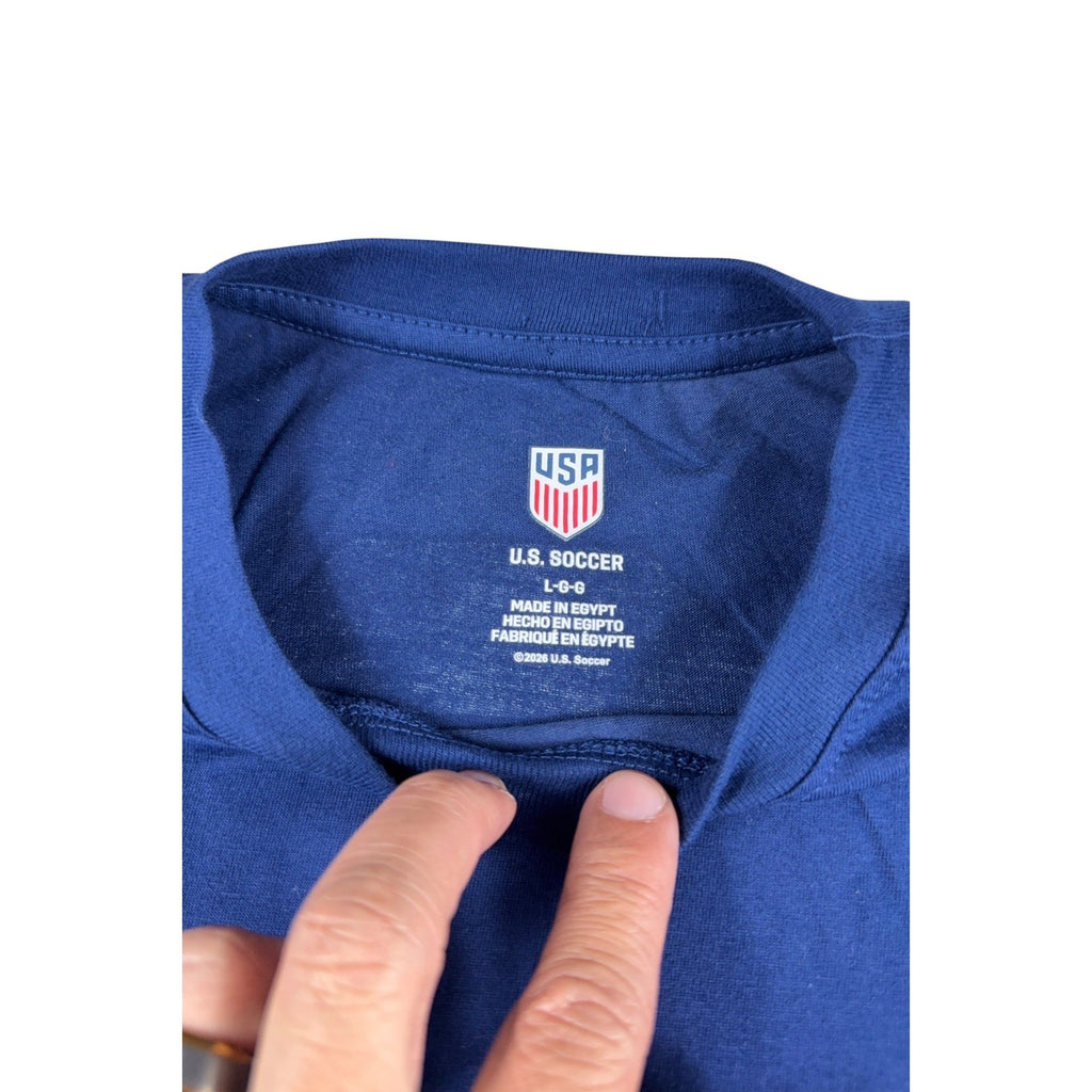 Christian Pulisic #10 USA Soccer T Shirt Men L USMNT Blue 2026 U.S. Soccer