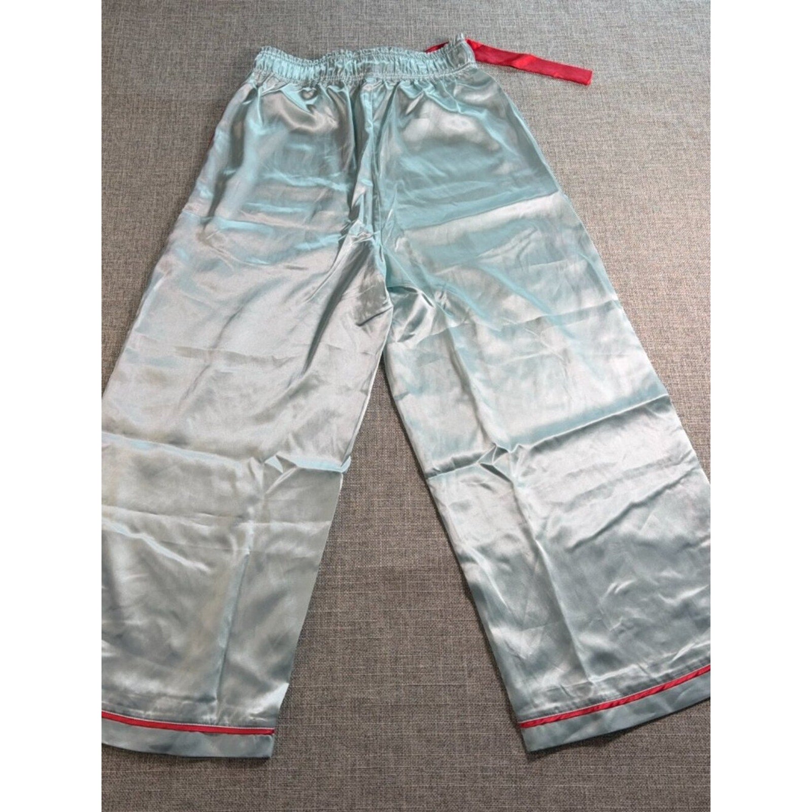 MERSEA Satin Lounge Pants XS Aqua Blue Red Stripe  Price: