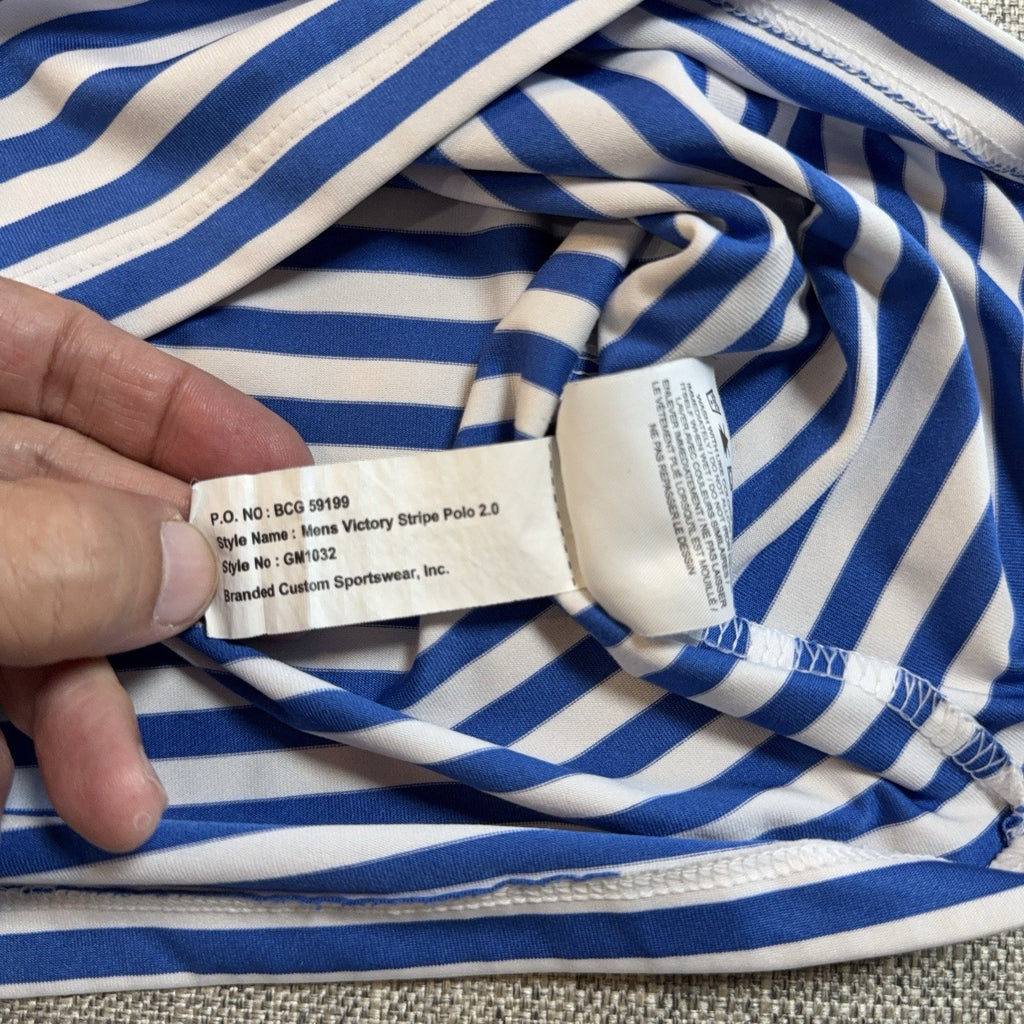 Nike Golf Dri-FIT Victory Stripe Polo 2.0 Men’s M Blue White GM1032