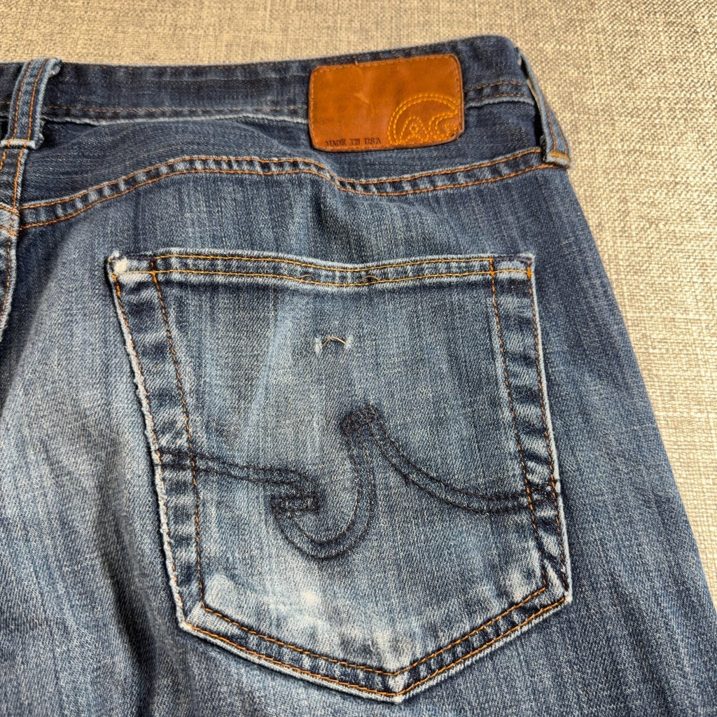 AG Adriano Goldschmied Protege Jeans Men 38x34 Straight Leg USA Distressed