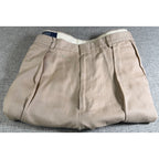 Polo Ralph Lauren Pants Mens 36x30 Khaki Pleated Herringbone Cuffed Cotton