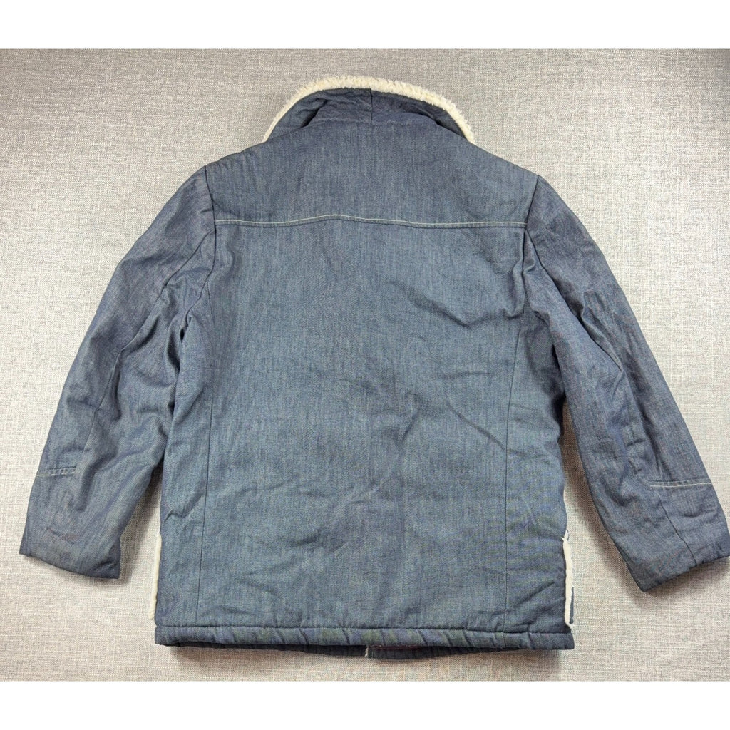 Vintage Montgomery Ward Sherpa Lined Denim Jacket Mens M Western Ranch Coat