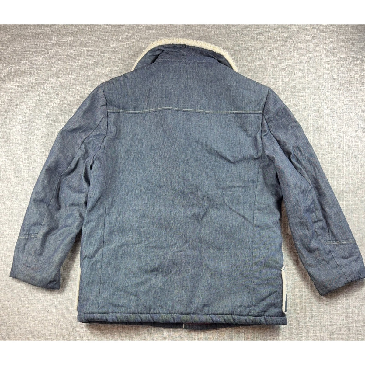Vintage Montgomery Ward Sherpa Lined Denim Jacket Mens M Western Ranch Coat
