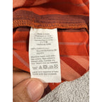 Madewell Women S Boho Stripe Peasant Blouse Orange Red Balloon Sleeve Cotton Top