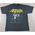 Anthrax Among The Living T Shirt M&O Gold Black Thrash Metal Band Tee XL
