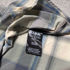 Kuhl Men’s XL Plaid Button Up Shirt Tapered Fit Short Sleeve Outdoor Hiking Gree