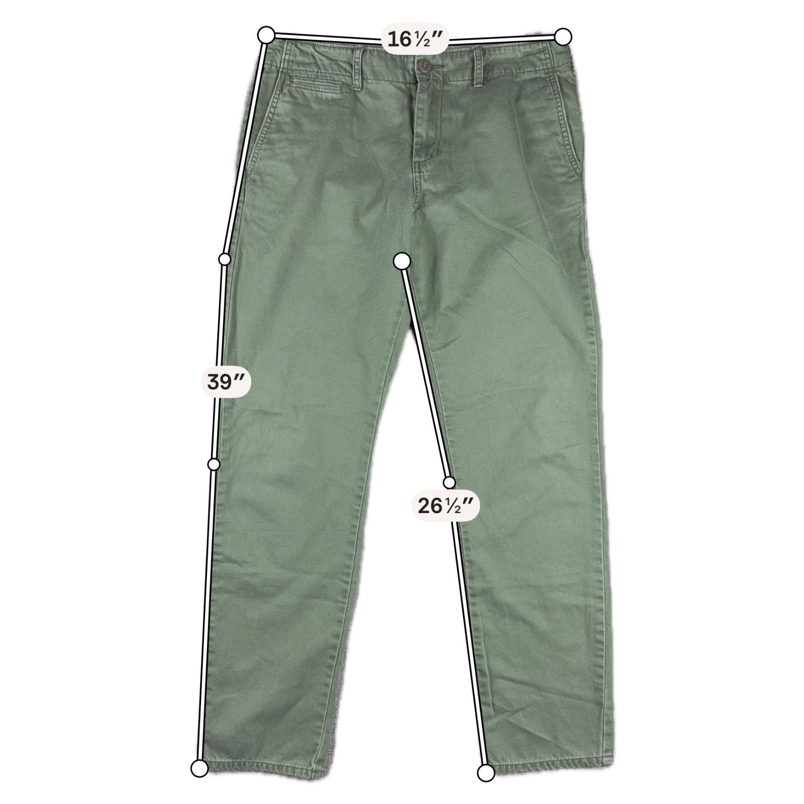 Denim & Supply Ralph Lauren Mens 29 Olive Green Chino Pants Cotton Straight
