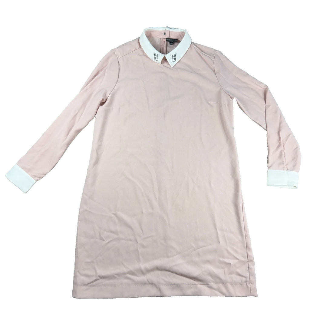 Victoria Beckham for Target Bunny Collar Pink Shift Dress Women M Rabbit